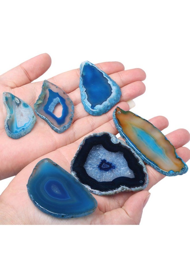 mookaitedecor Polished Agate Slices Geode Top Drilled Pendant Slice For Jewelry Making Pack Of 12  - Image 3