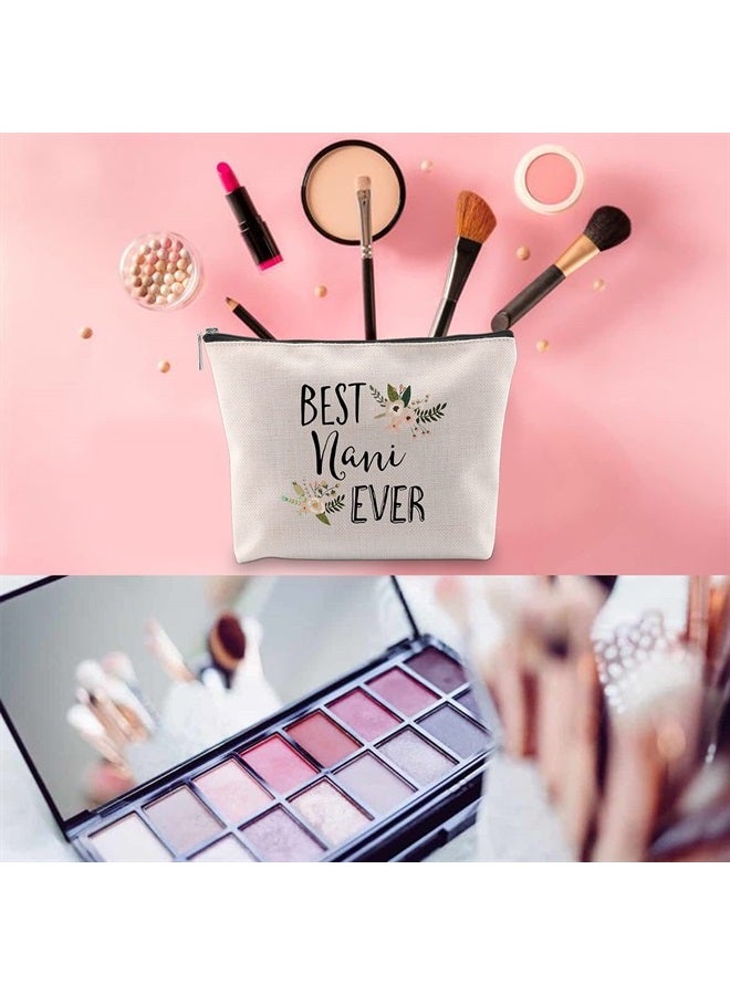 WCGXKO Best Nani Ever Grandma Gift Nani Gift Zipper Makeup Bags Travel Waterproof Toiletry Bag Accessories (BEST Nani) - Image 5