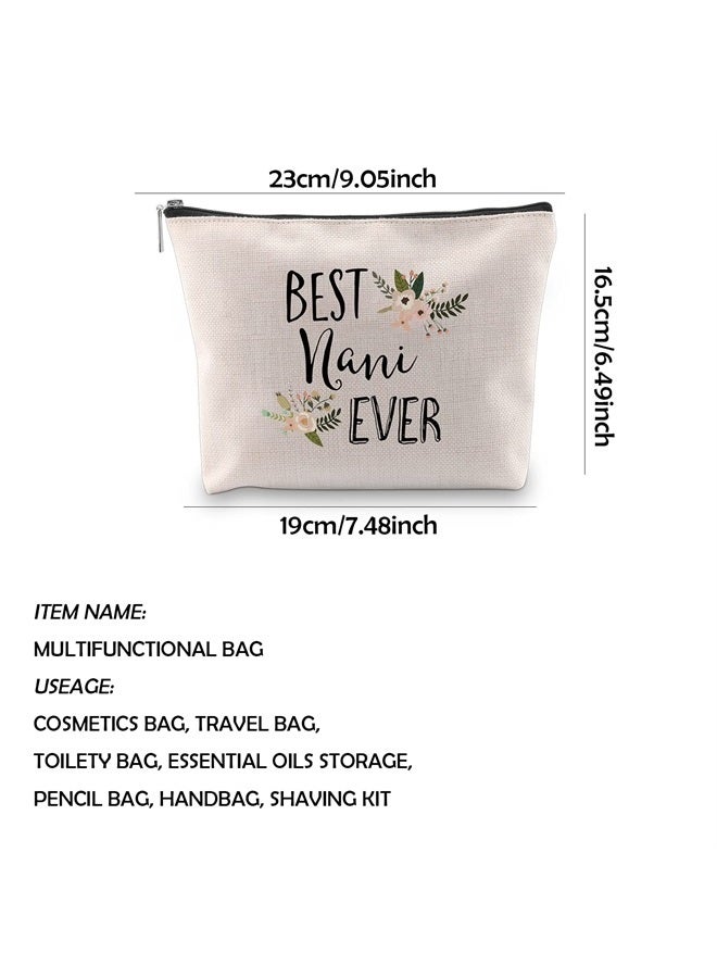 WCGXKO Best Nani Ever Grandma Gift Nani Gift Zipper Makeup Bags Travel Waterproof Toiletry Bag Accessories (BEST Nani) - Image 2