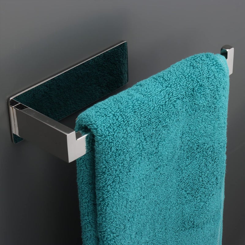 Vanloory Vanloory Hand Towel Holder Strong Self Adhesive Hand Towel Ring Thicken SUS304 Stainless Steel Hand Towel BarRack No Drilling Modern Hand Towel Hanger Polish Chrome 9 in 