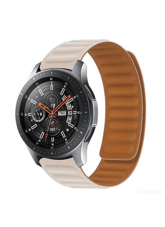 O Ozone Leather Magnetic Loop Strap For Samsung Galaxy Watch 7 6 5 4 FE 40mm 44mm 45mm/Galaxy Watch 6 4 Classic 43mm 47mm 42mm 46mm  Straps Women Men - Beige  - Image 1