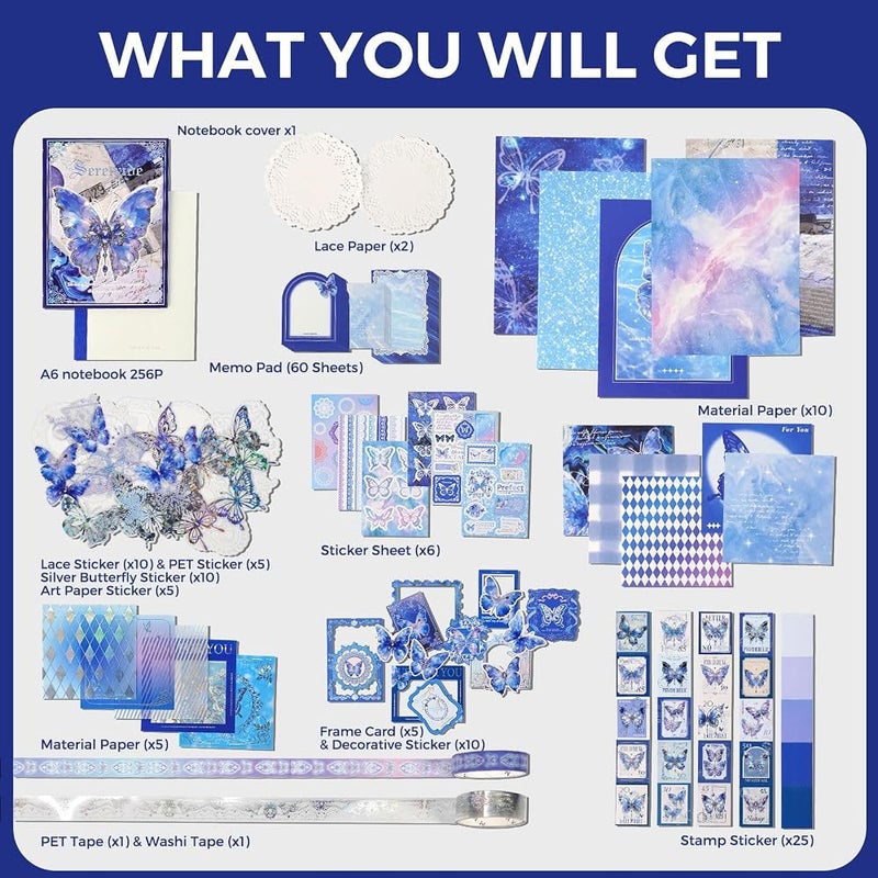 Azonee Scrapbooking Kit, Warm Mail Series, Complete Journal Supplies for DIY Crafts, Planner Decorations, and Artistic Collages, Includes Stickers, Washi Tapes, and Embellishments 162-Piece - Image 4