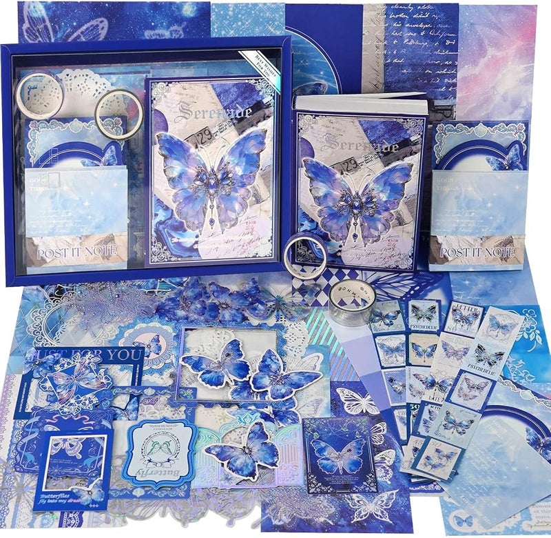 Azonee Scrapbooking Kit, Warm Mail Series, Complete Journal Supplies for DIY Crafts, Planner Decorations, and Artistic Collages, Includes Stickers, Washi Tapes, and Embellishments 162-Piece - Image 1