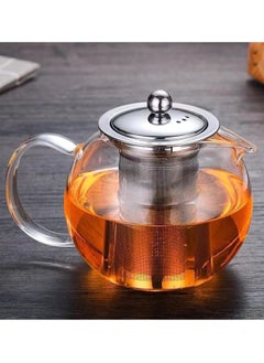 LOOPITYS 1300ml large capacity glass teapot with detachable stainless steel tea drain, handmade transparent teapot for loose leaf tea, suitable for safe heating in stoves and microwave ovens  - Image 4