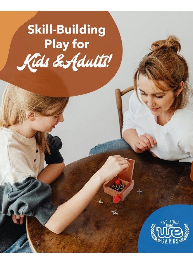 WE Games Metal Jacks Set - Classic Jacks Game with 2 Red Balls in Keepsake Wooden Box - Nostalgic Floor Game - Image 5