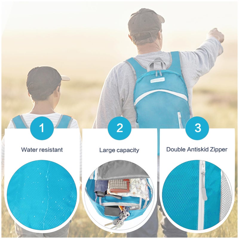 BEMYGREENBAG 35L Foldable Waterproof Backpack For Outdoor Sports With Inside Wet Clothes Compartment Packable For Multiple Uses Ultra Lightweight Ideal For Hiking Men And Women Travel(Sky Blue) - Image 4