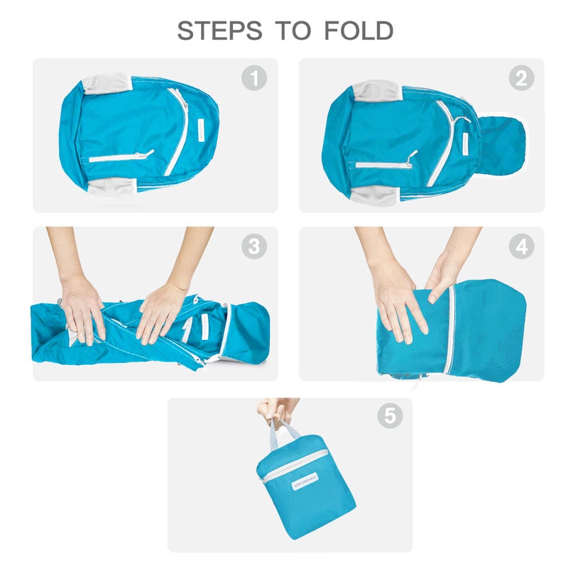 BEMYGREENBAG 35L Foldable Waterproof Backpack For Outdoor Sports With Inside Wet Clothes Compartment Packable For Multiple Uses Ultra Lightweight Ideal For Hiking Men And Women Travel(Sky Blue) - Image 5