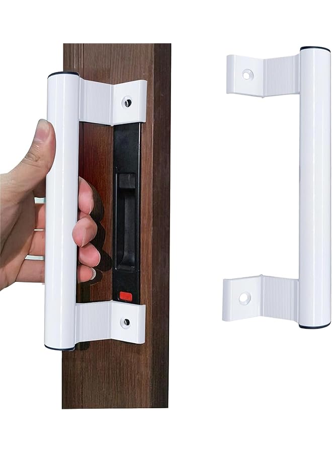PROMASS Sliding Door Handle, 8" Aluminum Sliding Glass Door Pull, Sliding Patio Door Handles, Fits 6-5/8 in Mounting Holes, for Old or Damaged Door Pull, for Patio and Glass Doors, Replacement Door Handle - Image 1