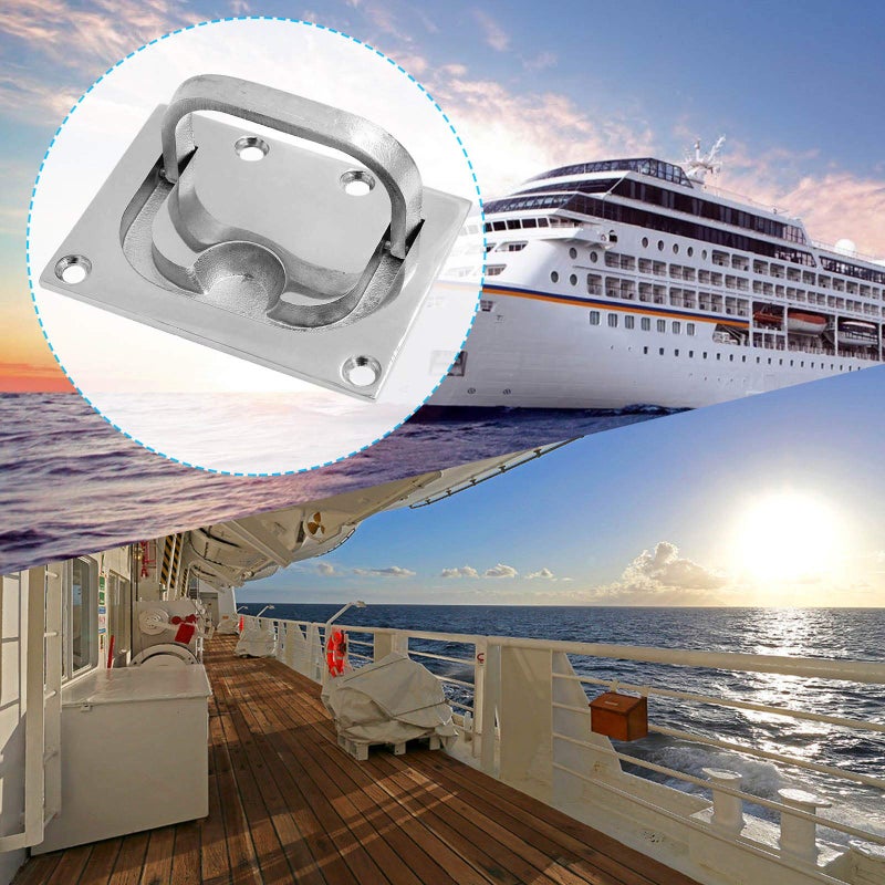 TEANTECH 2 Pack of 316 Stainless Steel Hatch Pull Flush Lift Boat Ring Hatches Pull Handle with Mount Screws Recessed Handles for Boat Deck Hatch Handle or Other Home Furniture etc. - Image 4