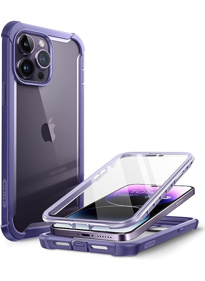 I-blason Ares Case for iPhone 14 Pro 6.1 inch (2022 Release), Dual Layer Rugged Clear Bumper Case with Built-in Screen Protector (Mauve)  - Image 1