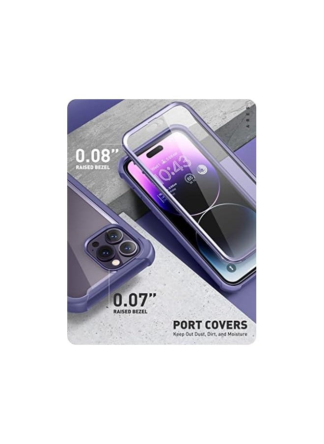 I-blason Ares Case for iPhone 14 Pro 6.1 inch (2022 Release), Dual Layer Rugged Clear Bumper Case with Built-in Screen Protector (Mauve)  - Image 4