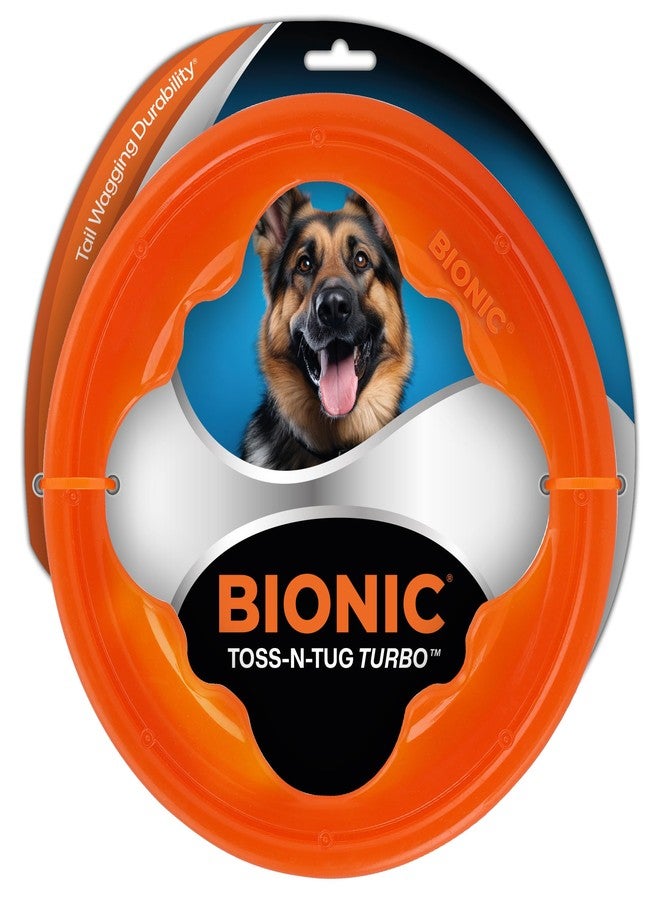 BIONIC Toss-N-Tug Turbo Dog Toy - High-Visibility Ultimate Three-in-One Dog Toy, Lightweight Design for Light Chewers - Image 1