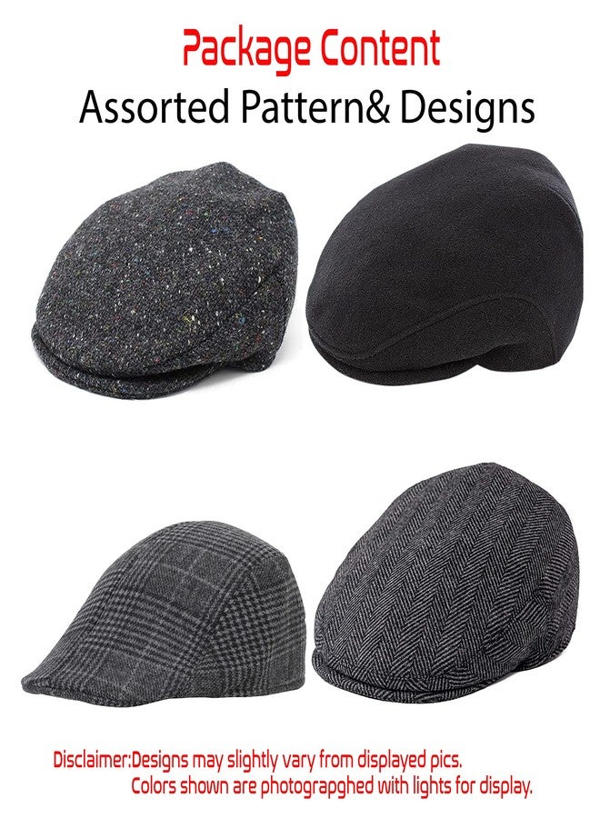 RR DESIGN Cotton Golf/Flat Cap for Men/Gatsby Newsboy Hat Cap for Men-Pack of 2-Free Size-Assorted Pattern - Image 2