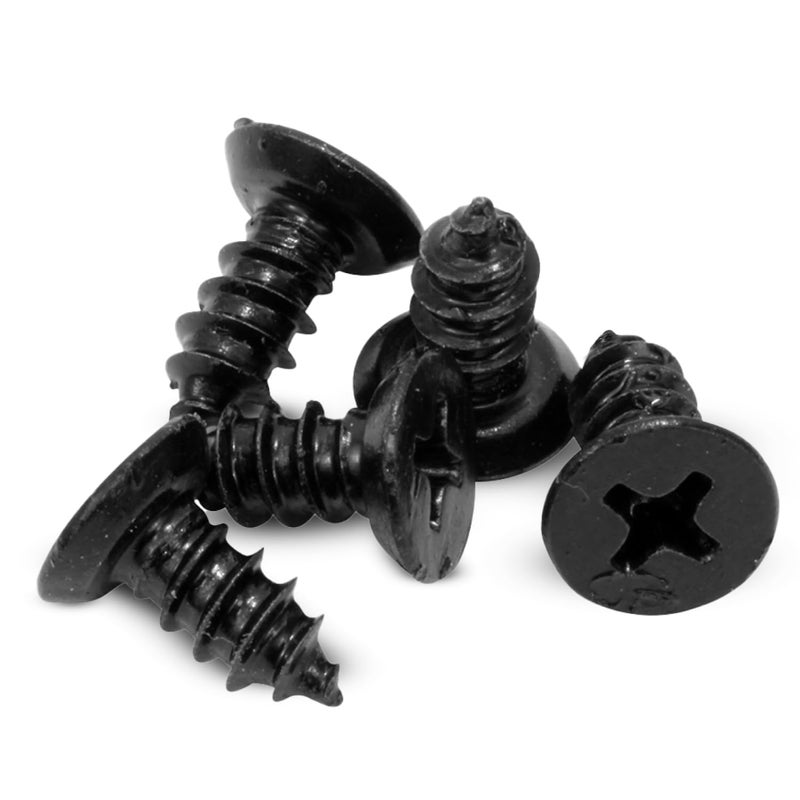Bolt Dropper #8 x 3/8-Inch Black Screws, Pack of 25 - Xylan Coated Stainless Steel Flat Head Phillips Short Wood Screws - Corrosion Resistant for Wood, Drywall Applications, and Outdoor Projects - Image 1