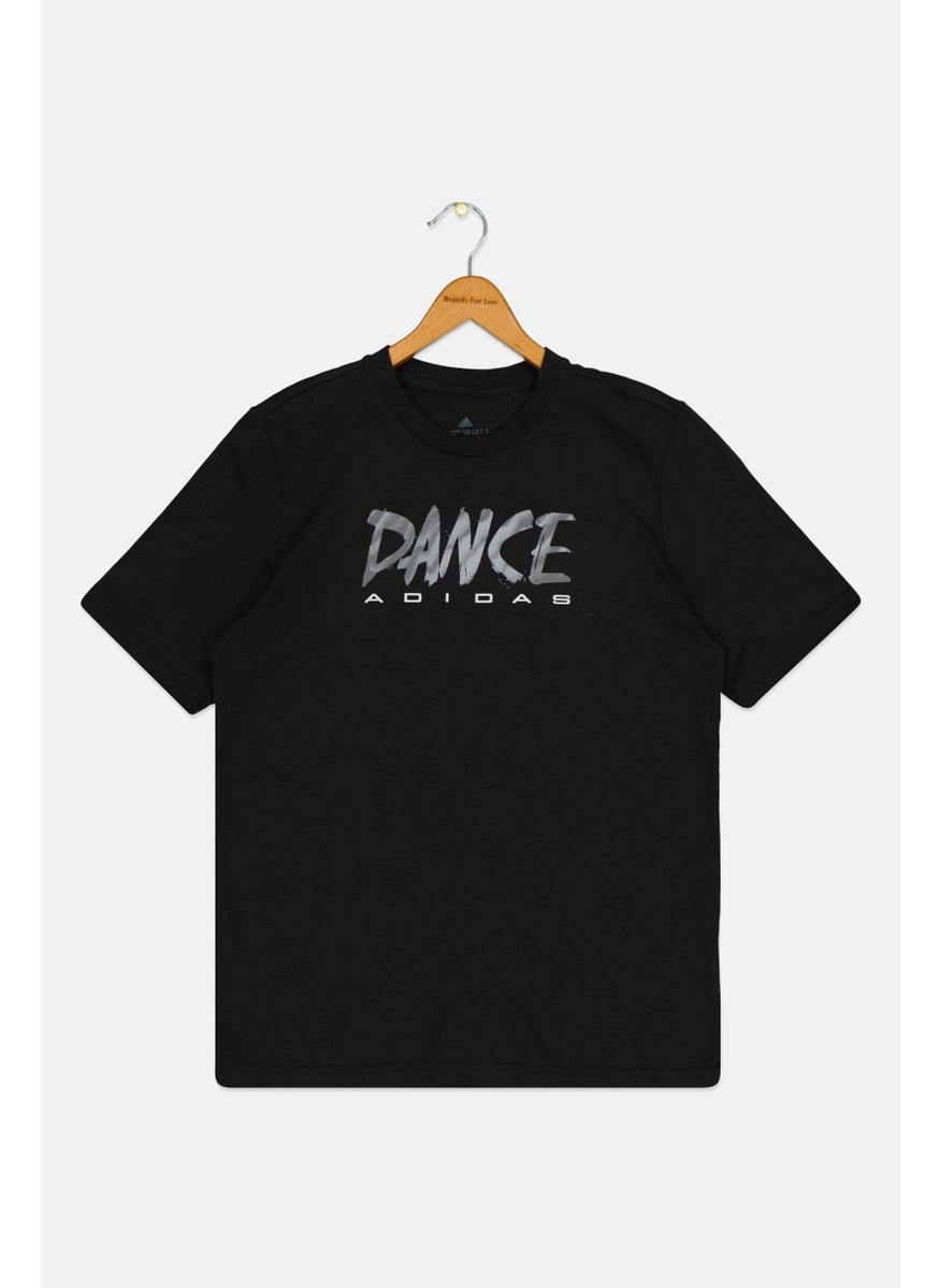 Adidas Kids Boy Graphic Print Short Sleeves Outdoor T-Shirt, Black  - Image 1