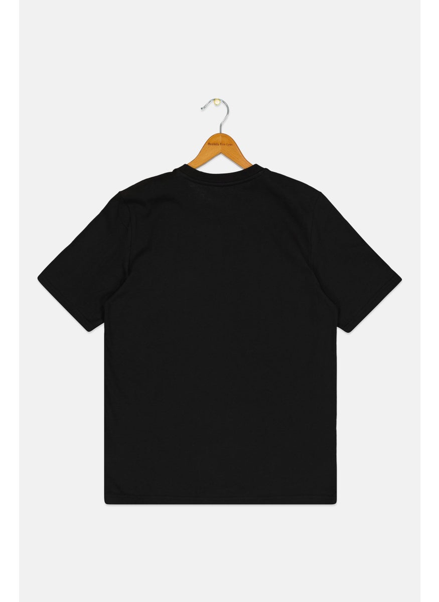Adidas Kids Boy Graphic Print Short Sleeves Outdoor T-Shirt, Black  - Image 2