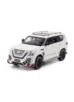 CHE ZHI 1:24 Diecast Model Alloy Off-Road Vehicle – Metal Pull Back Car with Sound & Light, 6 Openable Doors Toy Vehicle for Kids Gift (WHITE)  - Image 1