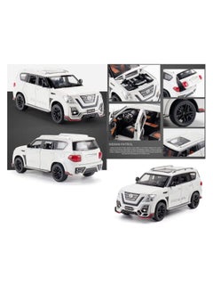 CHE ZHI 1:24 Diecast Model Alloy Off-Road Vehicle – Metal Pull Back Car with Sound & Light, 6 Openable Doors Toy Vehicle for Kids Gift (WHITE)  - Image 5