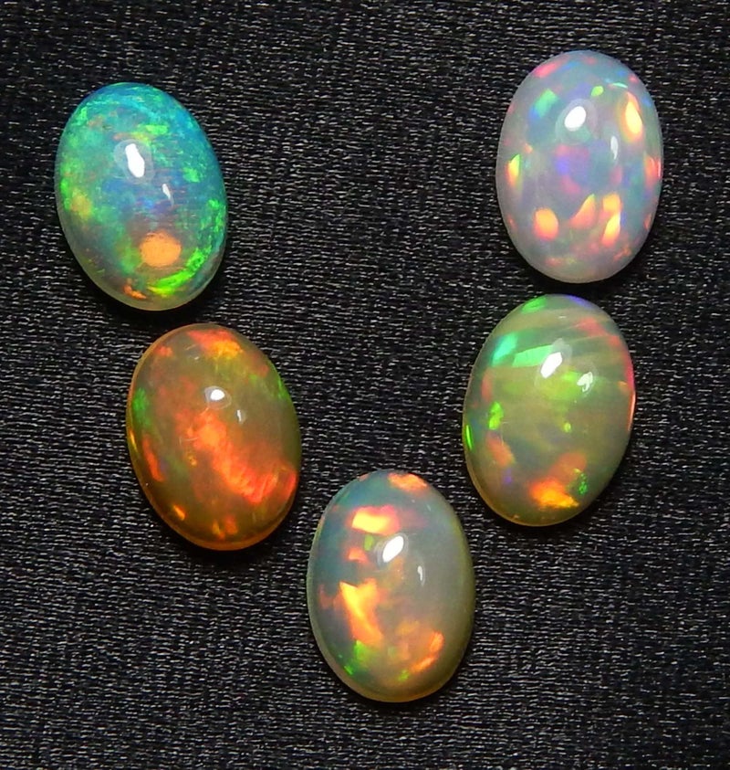 Myhealingworld Natural Ethiopian Opal 5x7mm oval cabochon AAA quality loose calibrated gemstones for jewelry making oval 5x7mm - 5 stones - Image 3