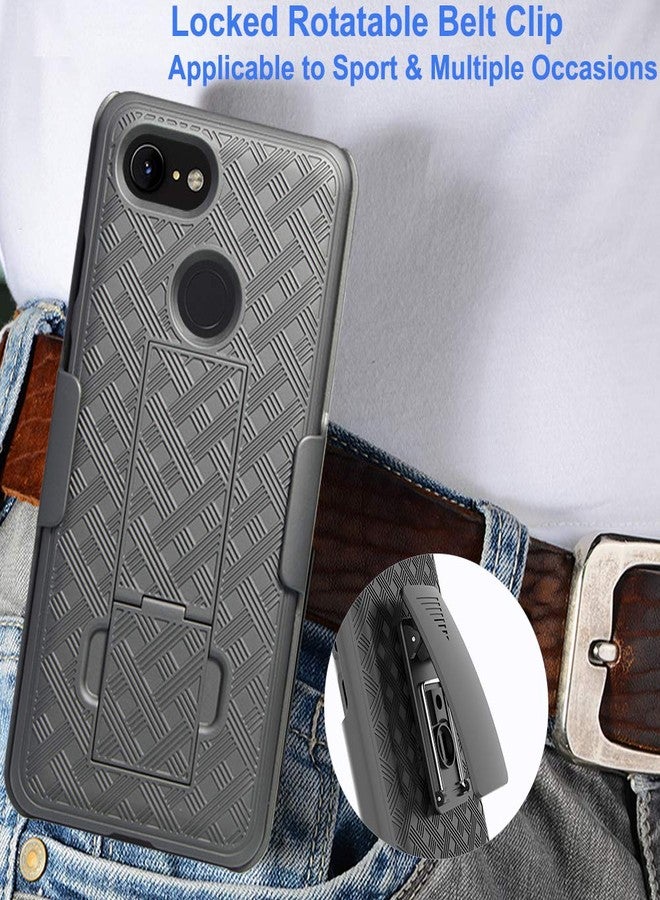 Ailiber Case for Google Pixel 3, Pixel 3 Phone Case Holster with Screen Protector, [Full Body Shockproof Armor Protection][Swivel Belt Clip][Kickstand] 2in1 Slim Hard Shell Cover-Black - Image 4