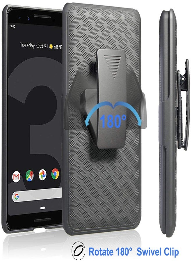 Ailiber Case for Google Pixel 3, Pixel 3 Phone Case Holster with Screen Protector, [Full Body Shockproof Armor Protection][Swivel Belt Clip][Kickstand] 2in1 Slim Hard Shell Cover-Black - Image 5