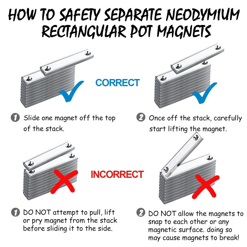 LOVIMAG Neodymium Rectangular Pot Magnets-80lbs Pulling Force-60x13.5x5mm 10 Packs with Countersunk Hole and Matching Screws, Strong Industrial Strength Rare Earth Magnets for Mounting, Home Etc - Image 3