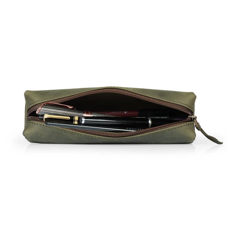 Londo Genuine Leather Zipper Pen, Pencil & Cosmetic Case - Image 3