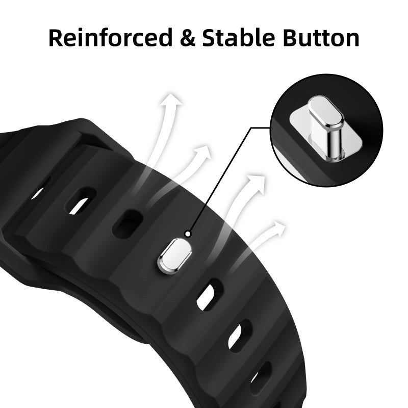 Suitisbest Sport Band Compatible with Apple Watch Ultra 2 Band 49mm 46mm 45mm 44mm 42mm for Men, Soft Silicone Wristbands Waterproof Replacement Strap for iWatch Series 11 10 9 8 7 6 5 4 3 SE Ultra 3 2 1, 2 Pack - Image 3