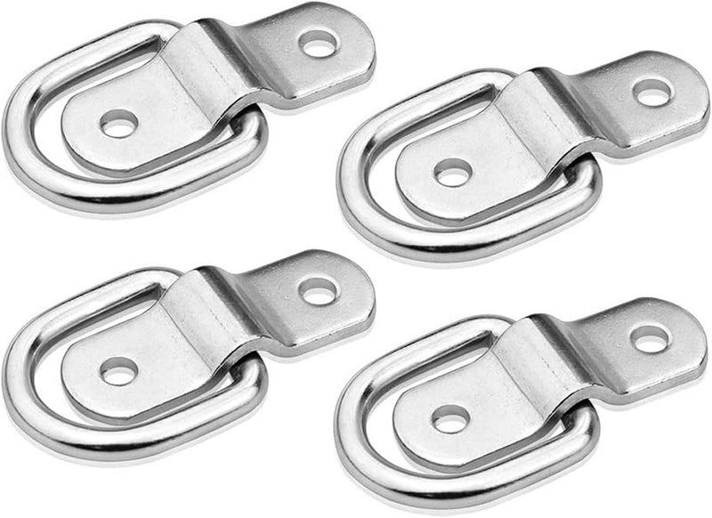 Greluma 4 PCS Heavy Duty Lashing Ratchet Silver D Ring Anchor Lashing Ring for Loads on Trailers, Trucks, Motorhomes, Vans, ATVs and Boats - Image 1