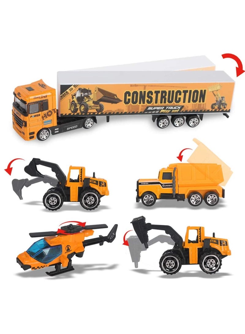 Joyfay Joyfia Toys for Boys, 11 in 1 Engineering Die-cast Construction Car Toddler Toys, Excavator Dumper Bulldozer, Kids Transport Carrier Truck Vehicles Gifts for Age 3 4 5 6 7 Year Old Boys - Image 3