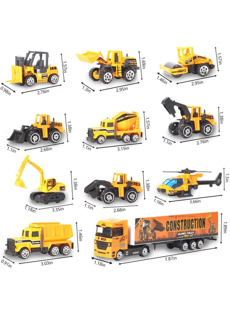 Joyfay Joyfia Toys for Boys, 11 in 1 Engineering Die-cast Construction Car Toddler Toys, Excavator Dumper Bulldozer, Kids Transport Carrier Truck Vehicles Gifts for Age 3 4 5 6 7 Year Old Boys - Image 5