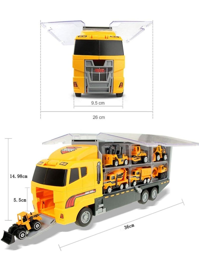 Joyfay Joyfia Toys for Boys, 11 in 1 Engineering Die-cast Construction Car Toddler Toys, Excavator Dumper Bulldozer, Kids Transport Carrier Truck Vehicles Gifts for Age 3 4 5 6 7 Year Old Boys - Image 4