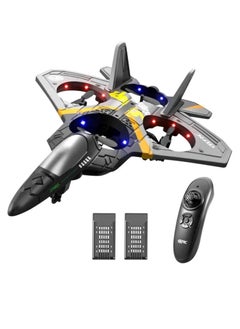 4DRC V17 Remote Control Plane 2.4Ghz Foam RC Airplanes Helicopter Quadcopter for Adults Kids,Spinning Drone,Gravity Sensing,Stunt Roll,Cool Light,2 Battery,Gifts for Kids Boys,