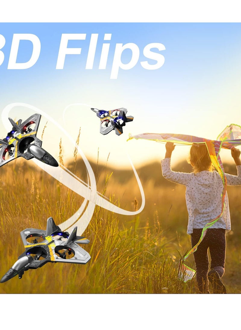 null - 4DRC V17 Remote Control Plane 2.4Ghz Foam RC Airplanes Helicopter Quadcopter for Adults Kids,Spinning Drone,Gravity Sensing,Stunt Roll,Cool Light,2 Battery,Gifts for Kids Boys, - Image 1