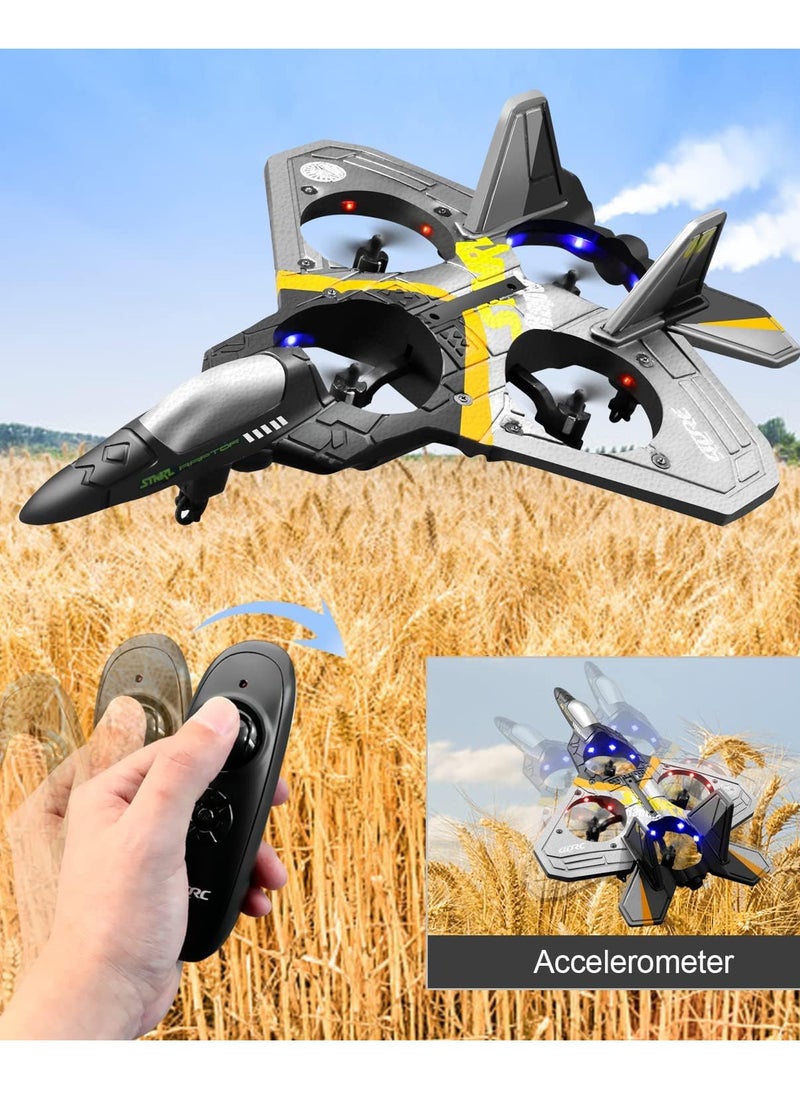 null - 4DRC V17 Remote Control Plane 2.4Ghz Foam RC Airplanes Helicopter Quadcopter for Adults Kids,Spinning Drone,Gravity Sensing,Stunt Roll,Cool Light,2 Battery,Gifts for Kids Boys, - Image 1