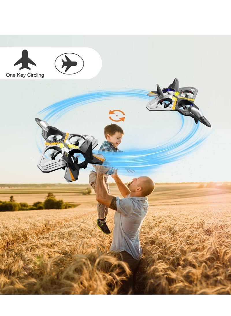 null - 4DRC V17 Remote Control Plane 2.4Ghz Foam RC Airplanes Helicopter Quadcopter for Adults Kids,Spinning Drone,Gravity Sensing,Stunt Roll,Cool Light,2 Battery,Gifts for Kids Boys, - Image 1