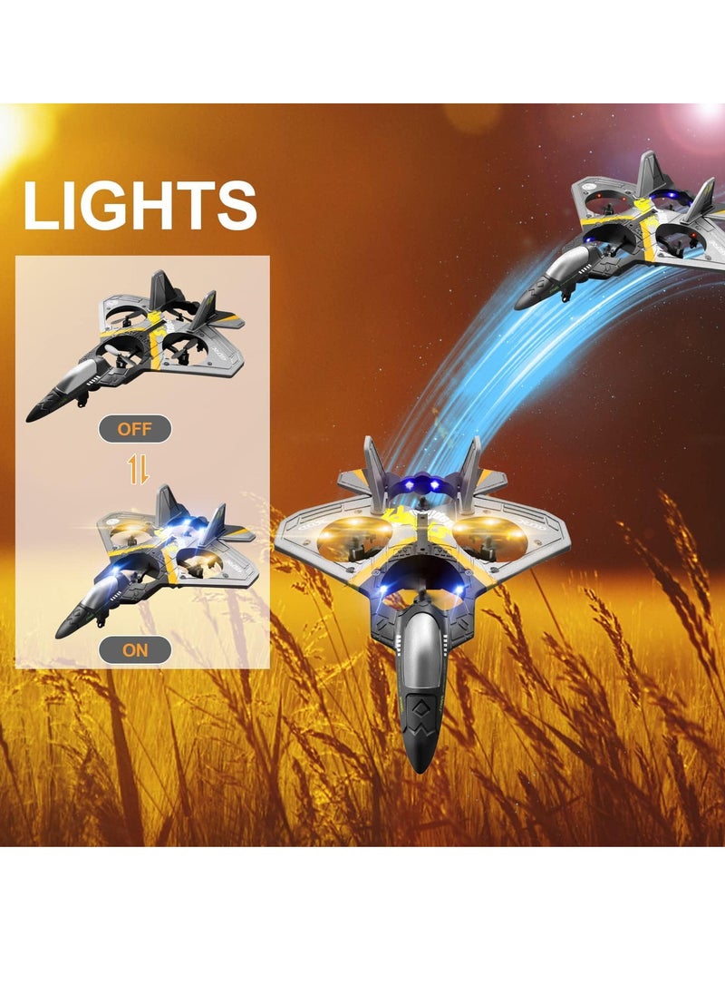 null - 4DRC V17 Remote Control Plane 2.4Ghz Foam RC Airplanes Helicopter Quadcopter for Adults Kids,Spinning Drone,Gravity Sensing,Stunt Roll,Cool Light,2 Battery,Gifts for Kids Boys, - Image 1