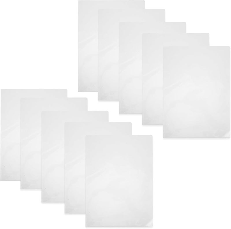ABOOFAN 10pcs A4 Plastic L-Shaped File Folders, Document Sleeves for Office and School Filing, Letter Size Protective Project Organizers - Image 1