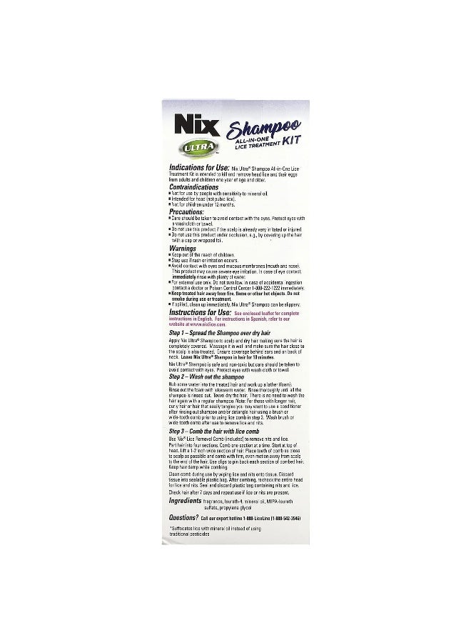 NIX Nix, Ultra Shampoo, All-In-One Lice Treatment Kit, 1 Kit  - Image 2