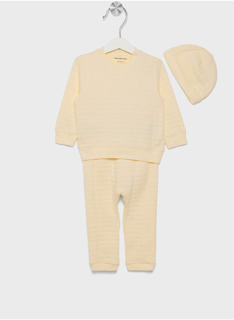 Calvin Klein Jeans Infant Logo Quilted Beanie Gift Pack  - Image 1