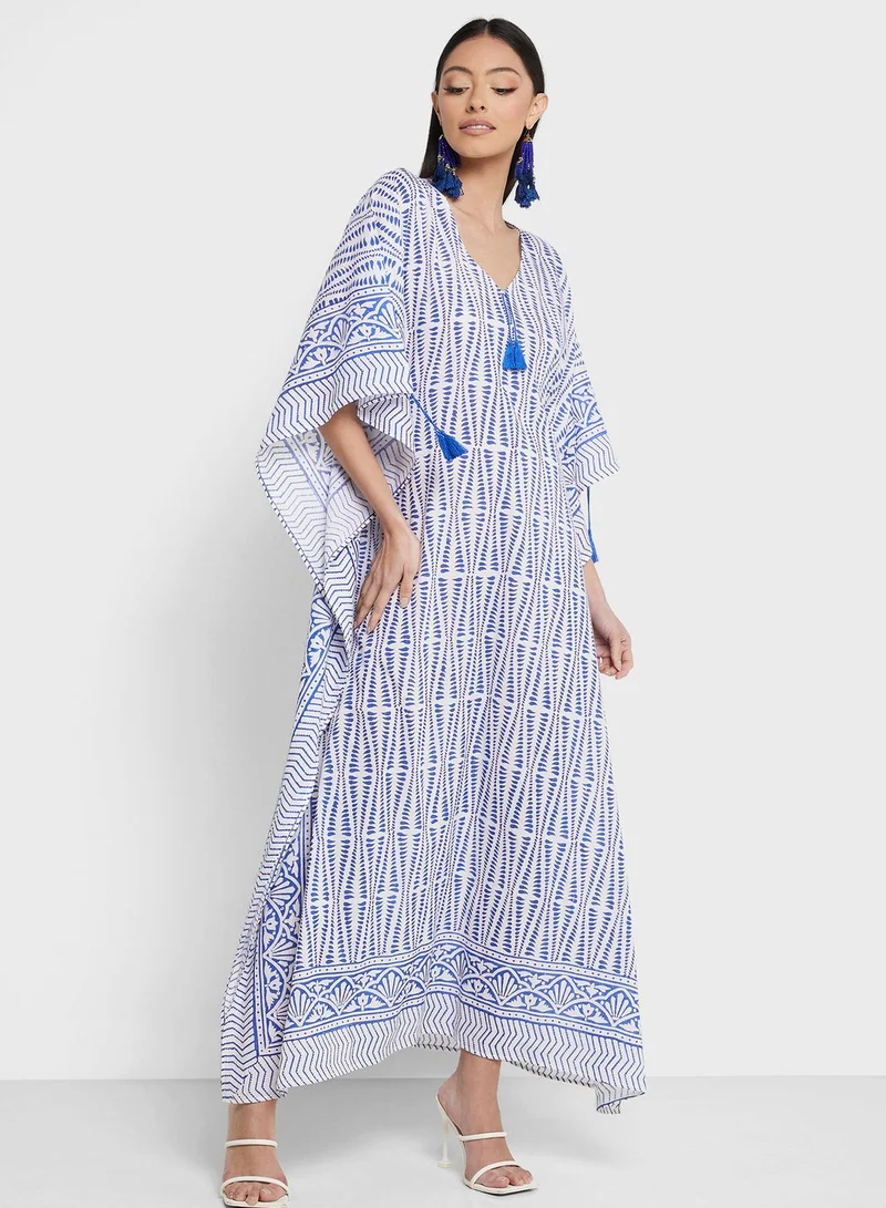 ارابيان كلوزيت قفطان مطبوع بأكمام كاب