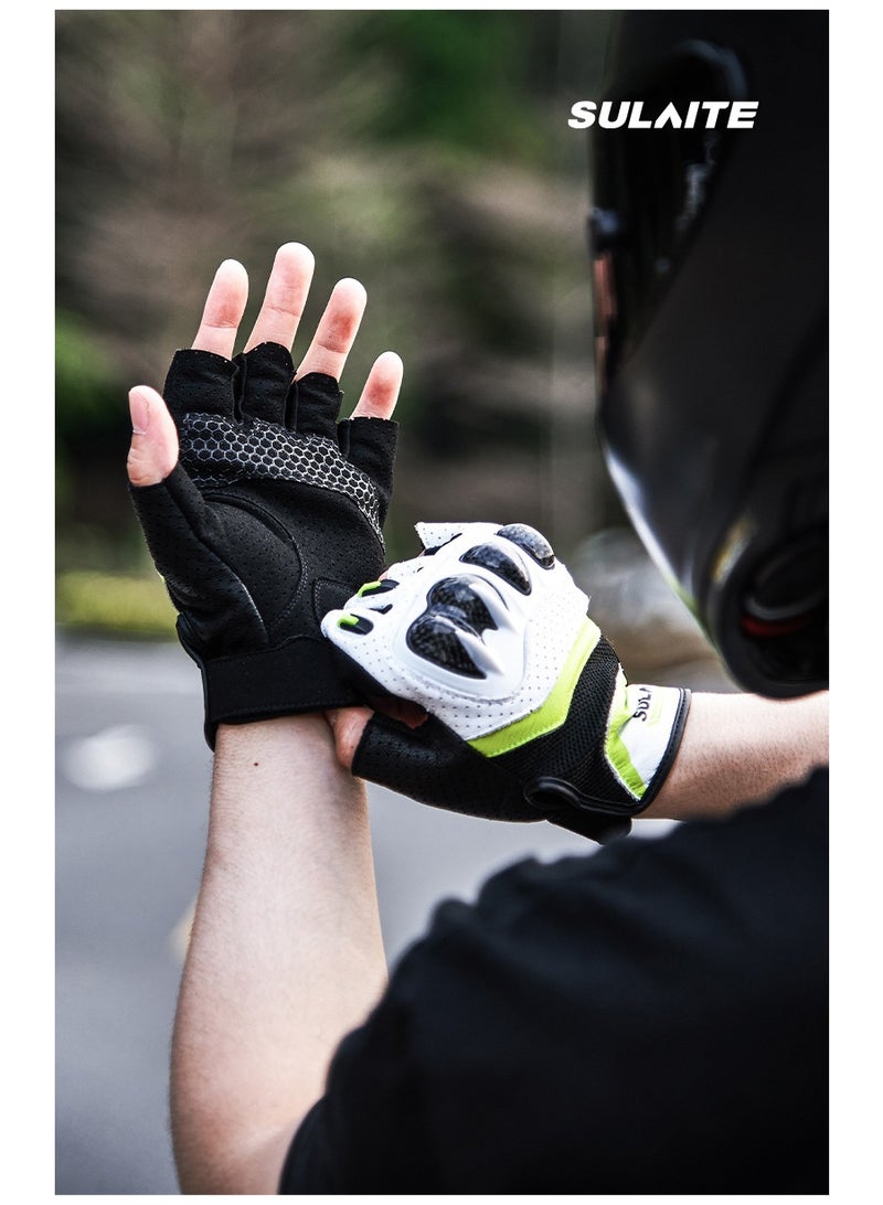 سولايت قفازات ركوب الدراجات النارية Sulaite G7 ترقية 3K ألياف الكربون مكافحة السقوط مزدوجة إصبع شاشة لمس إصبع كامل ونصف إصبع قفازات السفر الدراجات النارية - Image 4