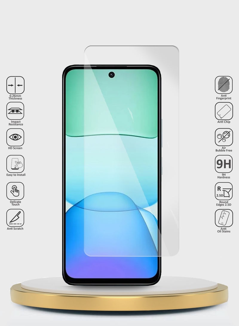 دبليو تيك شاومي ريدمي 13 4 جي 2024 بريميوم سلسلة حامي شاشة زجاجي مقسى 9H 2.5D (MSG9CN) - شفاف - Image 2