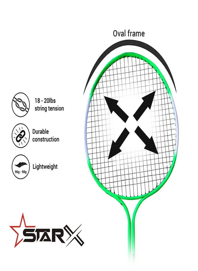 StarX Multi-Shaft Steel Badminton Racquet Set, Adult G4-3 3/4-Inch (Multicolor) Pack of 2 - Image 3