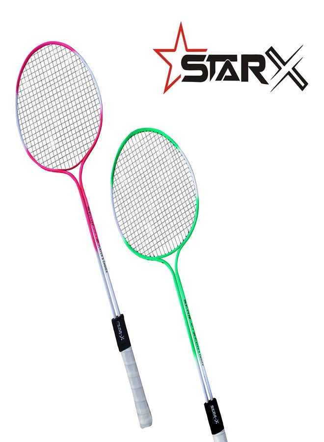 StarX Multi-Shaft Steel Badminton Racquet Set, Adult G4-3 3/4-Inch (Multicolor) Pack of 2 - Image 5