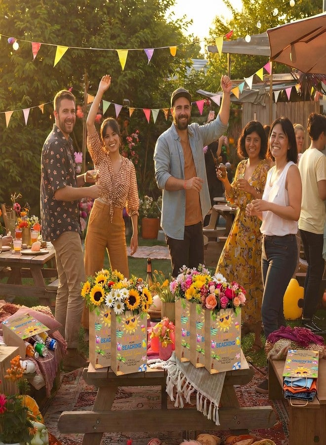 Tenceur 50 Pcs End of The Year Gift Bags Summer Party Gift Bags End of Year Kraft Bag Thank You Treat Supplies with Handle Appreciation Teacher Bag from Student for Graduation Summer Beach(Bright - Image 5