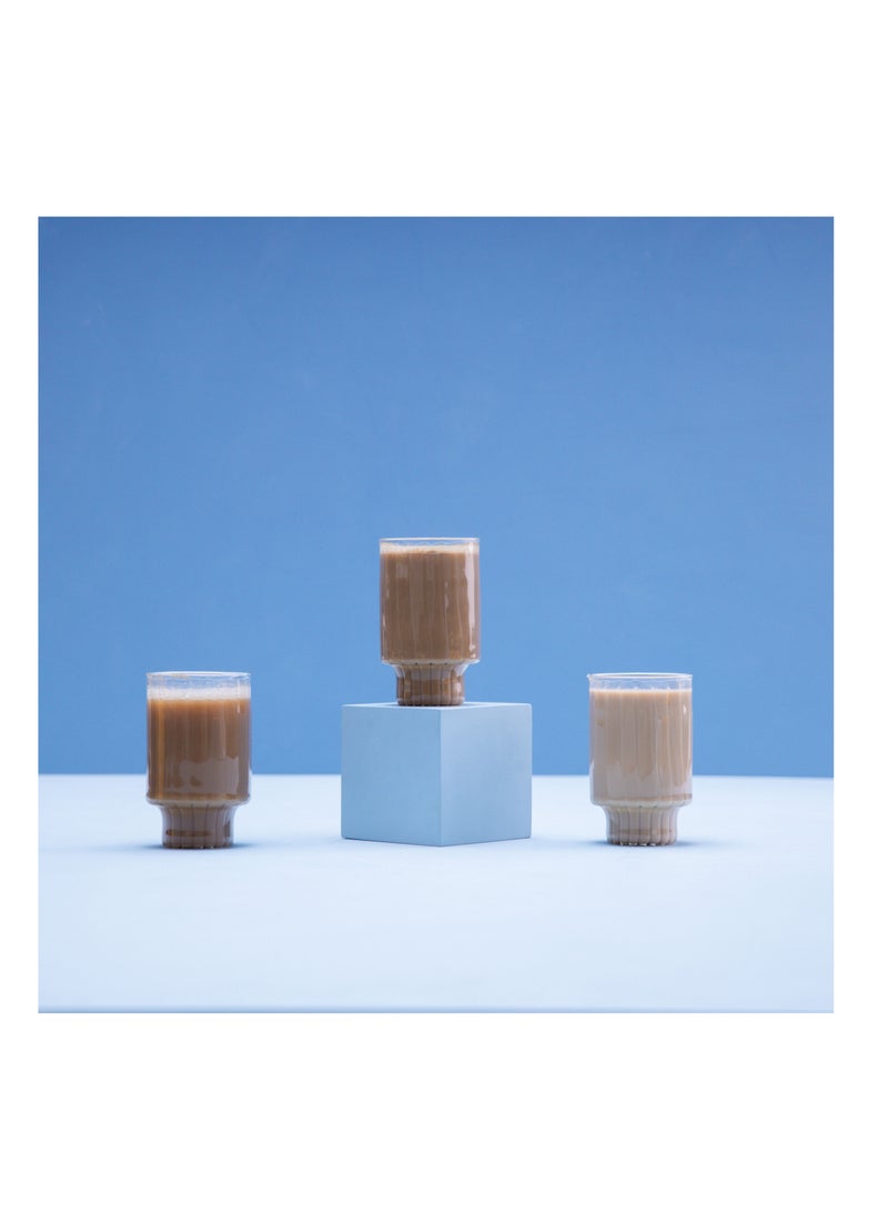 Home Pro 3-Piece Ribbed Glass Cup