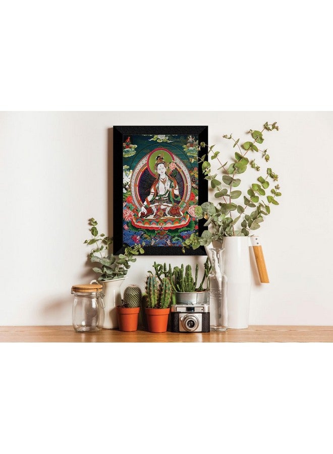 SAF paintings Goddess Tara Thangka Black frame painting for Wall Decoration SA-SANFK33257A - Image 3