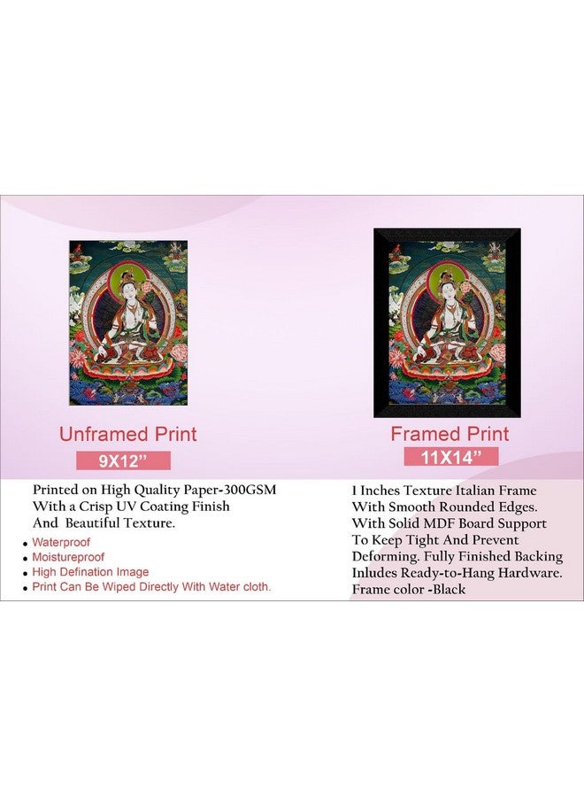 SAF paintings Goddess Tara Thangka Black frame painting for Wall Decoration SA-SANFK33257A - Image 2