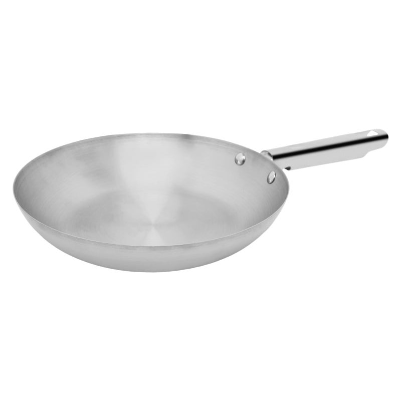 Bister Stainless Steel Frying Pan 32 cm Silver Ergonomic Stay-Cool Handle for Stovetop Cooking - Image 1